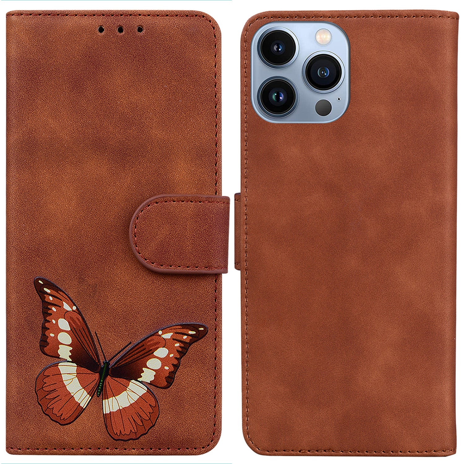 For iPhone 15 Pro Flip Stand Wallet PU Leather TPU Case Butterfly Printing Phone Cover For iPhone 15 Pro Flip Stand Wallet PU Leather TPU Case Butterfly Printing Phone Cover